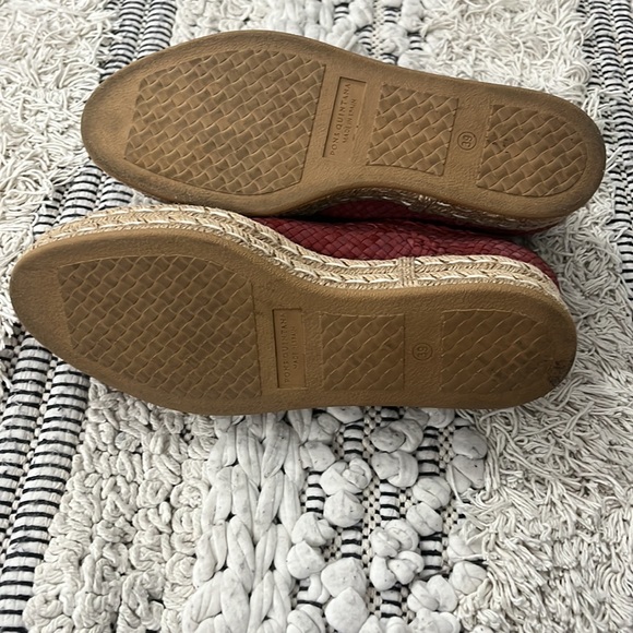 Pons Quintana red Leather Lace Up Espadrilles - Picture 5 of 6